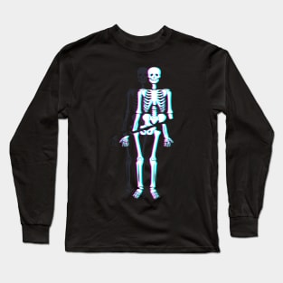 Spooky Skeleton - Vaporwave Aesthetic Long Sleeve T-Shirt